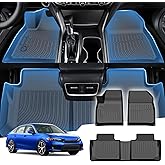 Sunsdrew Floor Mats for 2019-2026 Chevy Blazer/Cadillac XT5 (Not for EV)/for 2017-2023 GMC Acadia, All Weather Floor Liners Front Rear 2 Rows Car Mats Accessories TPE Rubber High Edge