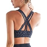 RUNNING GIRL Sports Bra for Women High Support, Criss-Cross Back Padded Strappy Sports Bras Yoga Bra with Removable Cups