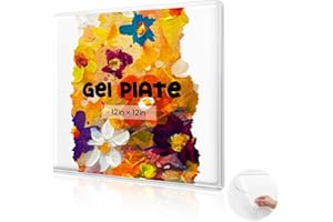 Threlaco 1 Packs Gel Printing Plates, 12'' X 12'' Reusable Gel Printing Plate, Printmaking Supplies for Art for Card Making, Scrapbooking, Printmaking, Paper Crafts, Monoprinting at Home