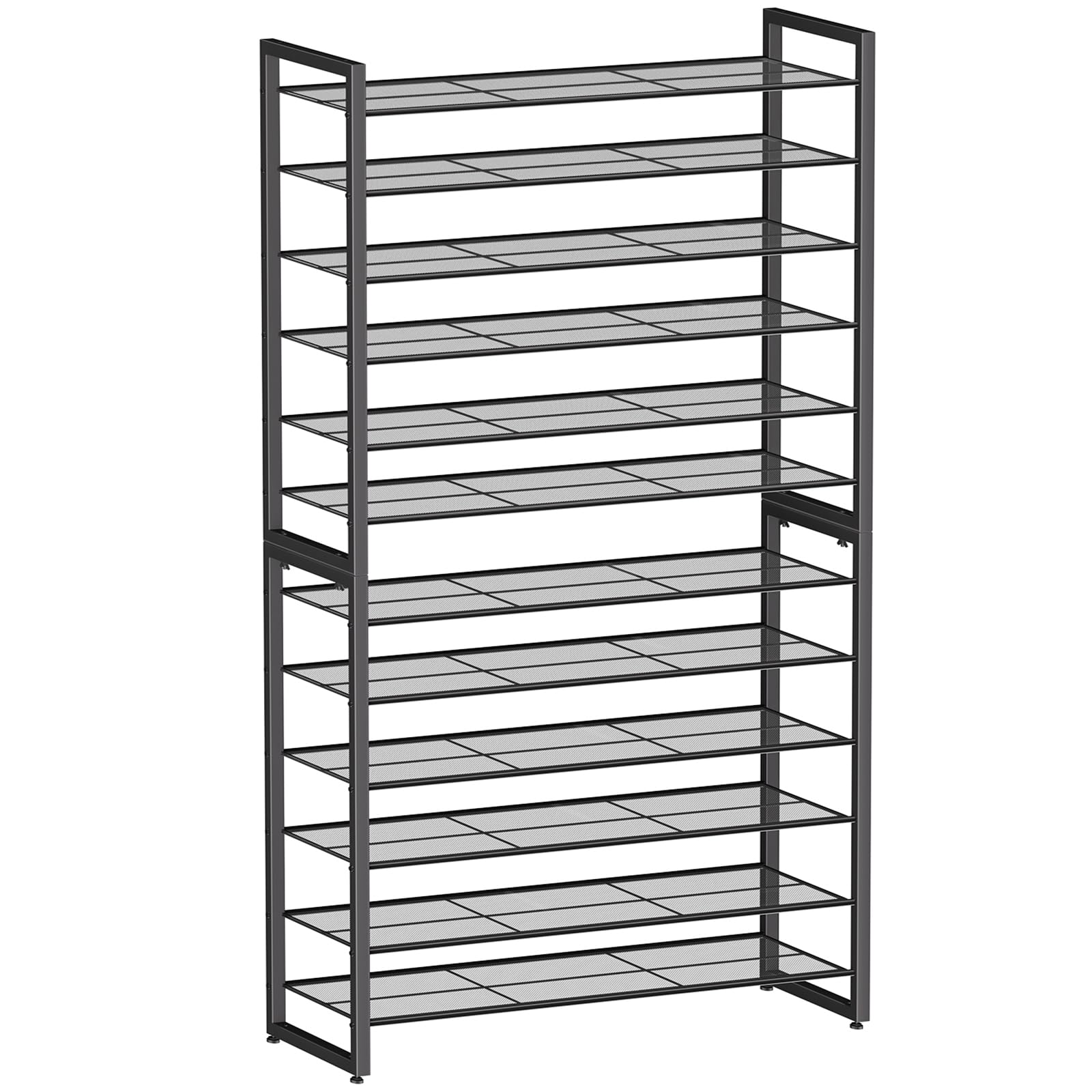 Simple Trending Shoe Rack Holds 60 Pairs, 12 Tier Shoe Organizer, Heavy Duty Large Metal Stackable Shoe Storage for Closet, Black Image