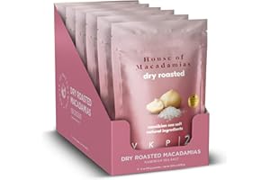 House of Macadamias Premium Seasoned Macadamia Nuts, Roasted with Namibian Sea Salt, Bulk Nuts, Keto, Vegan, Paleo, All Natural, Dairy Free, Healthy Snack, 6 x 4oz.