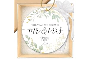 ZAGKOO Wedding Gifts - Wedding Mr and Mrs Gifts for Couple - Wedding Gifts for Couples 2024, Future Mr & Mrs Gifts - Bridal Shower Gifts for Bride, 1st Married Presents - Ceramic Wedding Ornament
