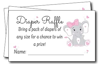 Amazon Com Pink Elephant Diaper Raffle Tickets 50 Count Bring Amazon Com Pink Elephant Diaper Raffle Tickets 50 Count Bring
