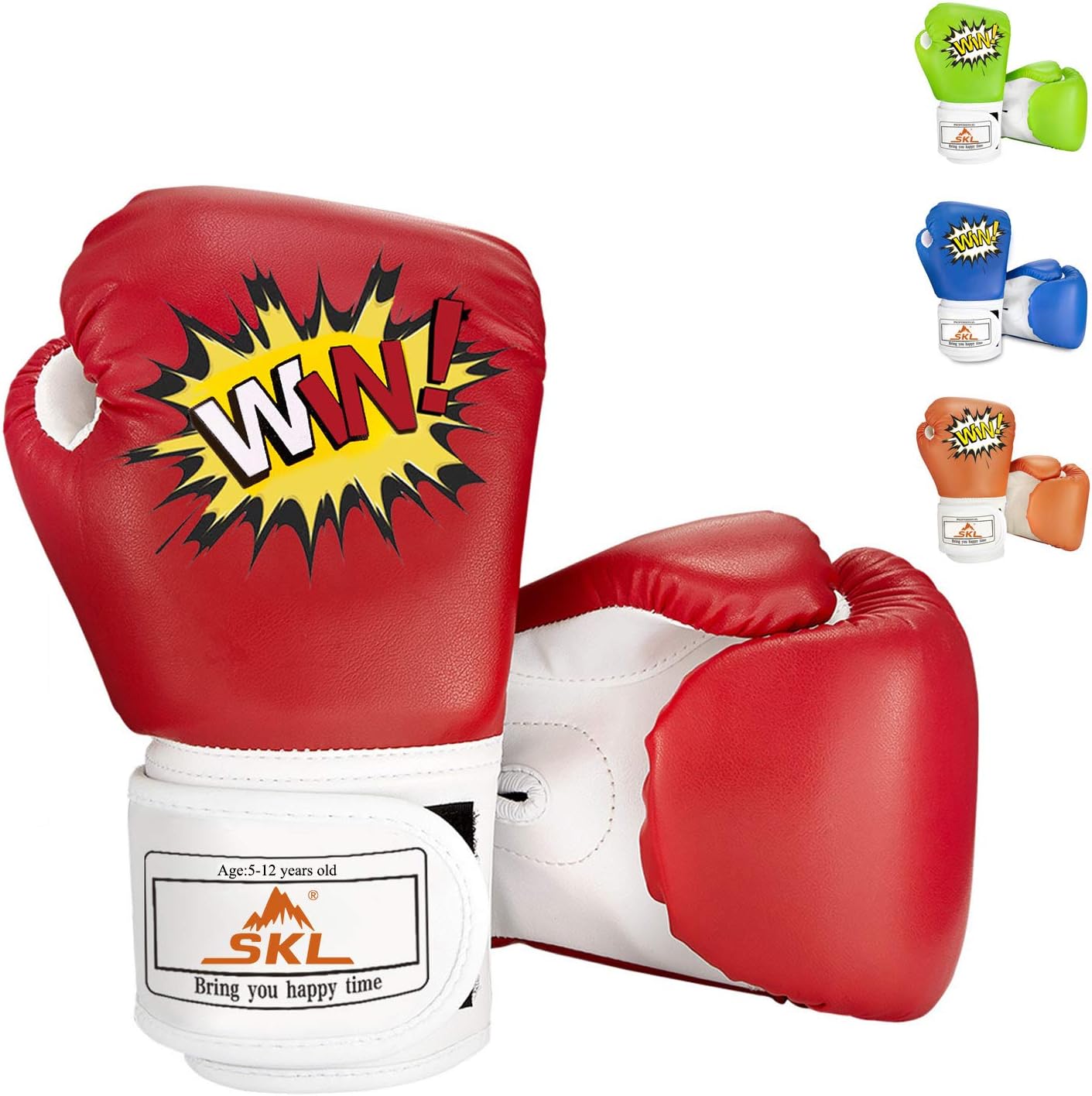 SKL Kids Boxing Gloves 4oz Training Gloves for Children Cartoon Sparring Boxing Gloves Training Mitts Junior Punch PU Leather Age 5-12 Years Blue : Sports & Outdoors
