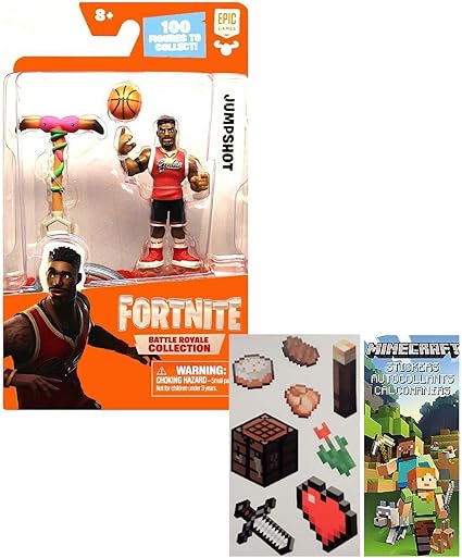 Amazon Com Battle Royale Collection 2 Jumpshot Figure With One Sheet Of 7 Minecraft Stickers Bundle 2 Items Toys Games