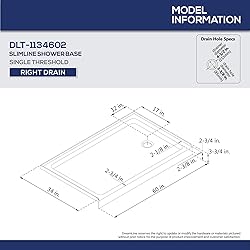 DreamLine SlimLine 34 in. D x 60 in. W x 2 3/4
