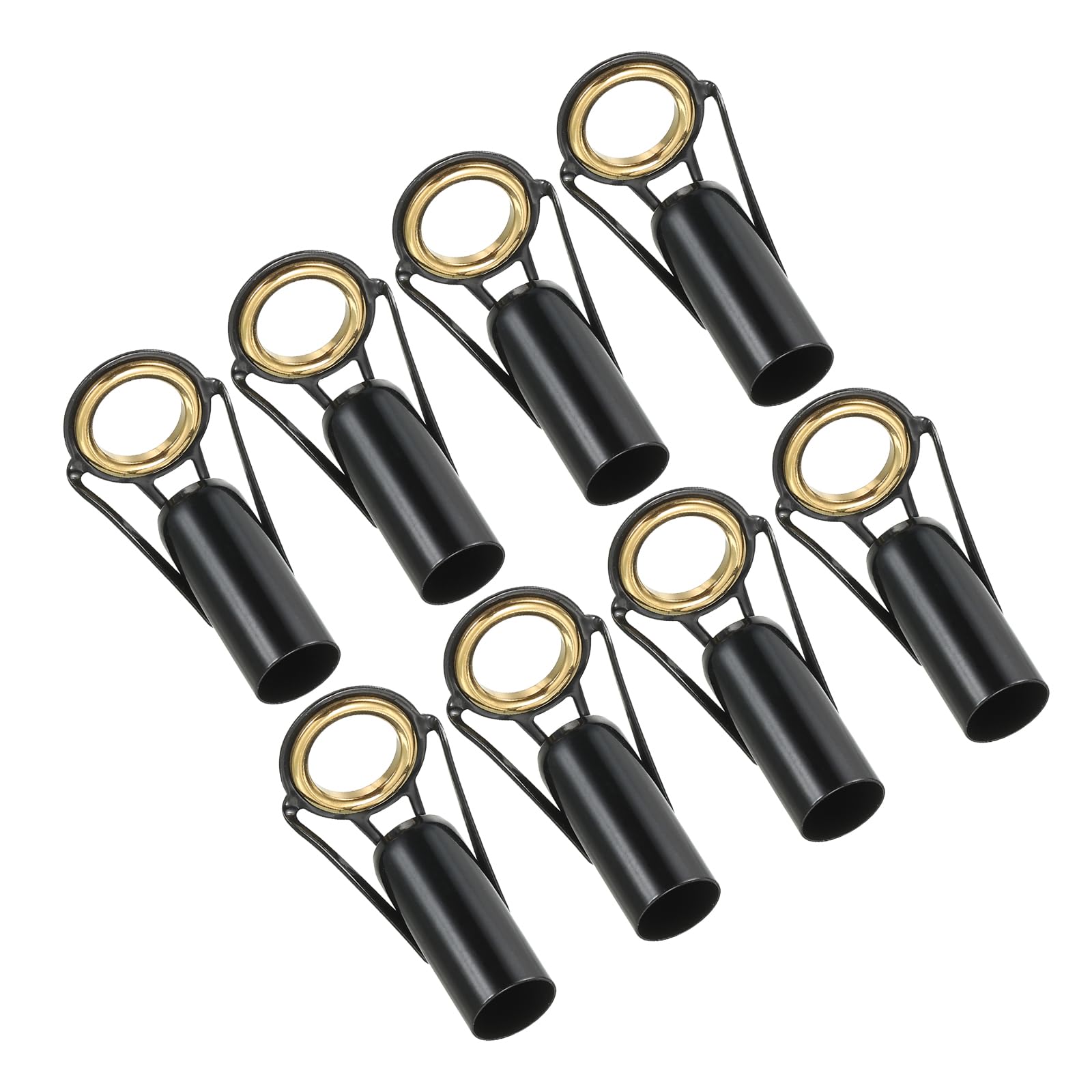 PATIKIL 10mm Fishing Rod Tip Repair Kit, 8pcs Stainless Steel Pole Ring Guide Replacement for Saltwater Freshwater Fishing, Golden