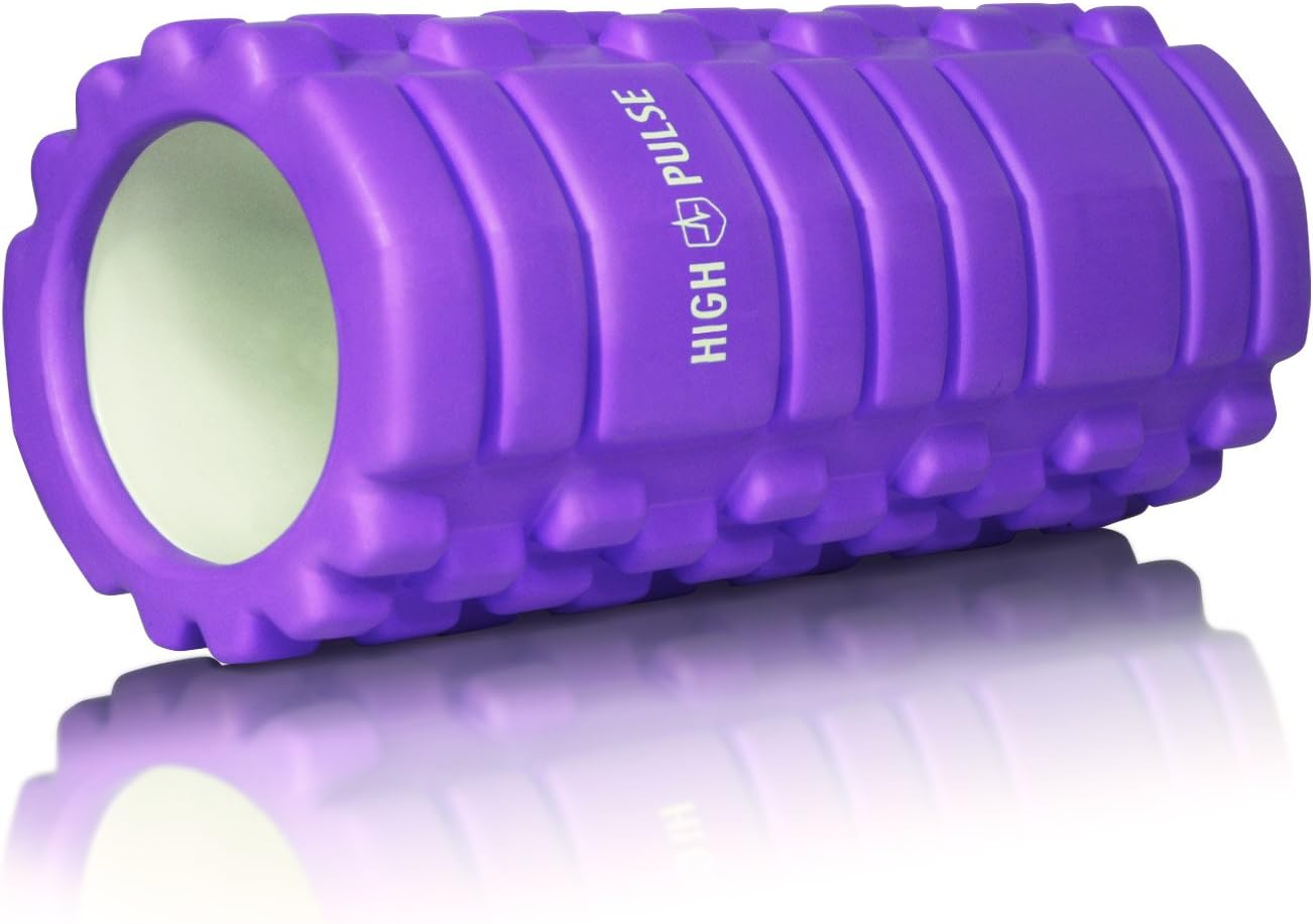 High Pulse trigger point & fascia roller – Multi-functional training tool and effective self-massage roll against tensions and sore muscles (Purple)