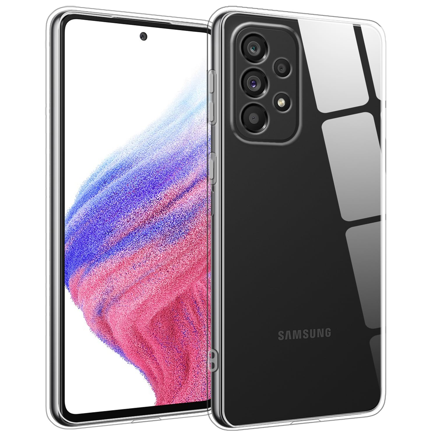 Photo 1 of TENOC Phone Case for Samsung Galaxy A53 5G, Clear Case Shockproof Protective Bumper Slim Cover