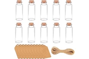 10Pcs 20ml Mini Glass Bottles with Cork Stoppers Small Glass Bottles Glass Message Bottle Wishing Bottle Tiny Spell Jar for P