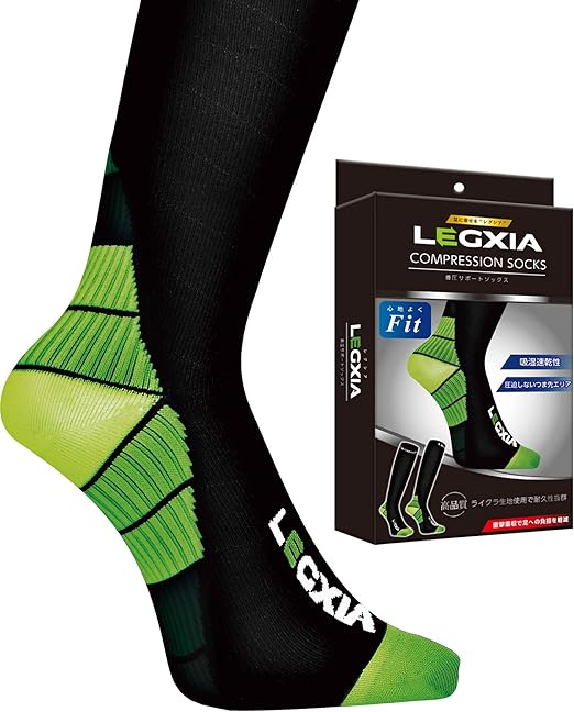 Amazon Legxia レグシア 着圧 弾性 強圧 速乾 吸湿 男女兼用 靴下 ふくらはぎ サポート ロング ソックス メンズ レディース 30hpa 40hpa スポーツソックス 通販