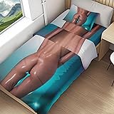 Sexy Woman Twin XL Dorm Bedding 3 Piece Naked Girl