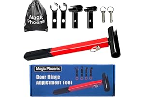 MAGIC PHOENIX Hinge Gap Adjusting Wrench Kit, Heavy Duty 4 in 1 Door Hinge Adjustment Tool for Residential and Commercial Use, Durable Painted Steel Hinge Bender Wrench with Rubber Grip, Professional Adjustment Set