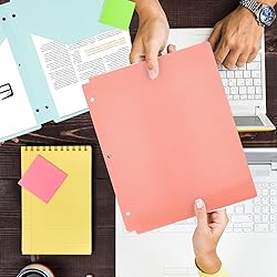 EOOUT 8 Pack Pocket Folders for 3 Ring