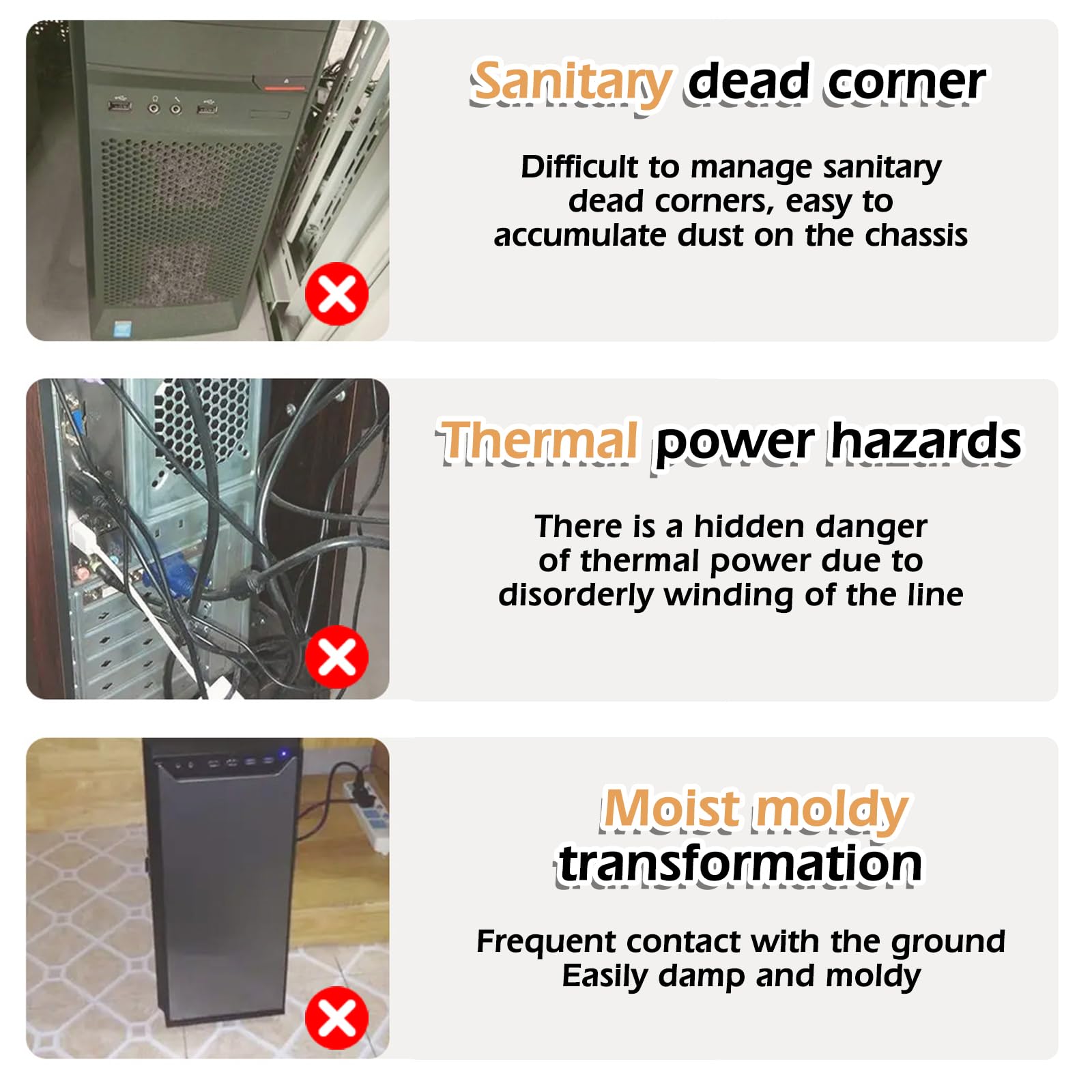 SPORWAY CPU Ständer: Einstellbare PC Halterung mit 4 Rollen, Unterschreibtisch Computer Ständer für Tower Gehäuse (Schwarz) 4