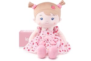 LeyaDoll Soft Baby Doll Toys (16''), My First Baby Rag Doll for 1 Year-Old Girl Birthday Gift, Christmas Plush Toys Gift for 