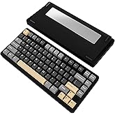 ELECFOX MK INKY75 Mechanical Keyboard with Full Aluminum Wireless Mechanical Gaming Keyboard, 75% Layout Mechanical Keyboard BT/2.4G/USB-C,Hot Swappable, Creamy Sounding, RGB/PP/4000mAh(Raven Black)