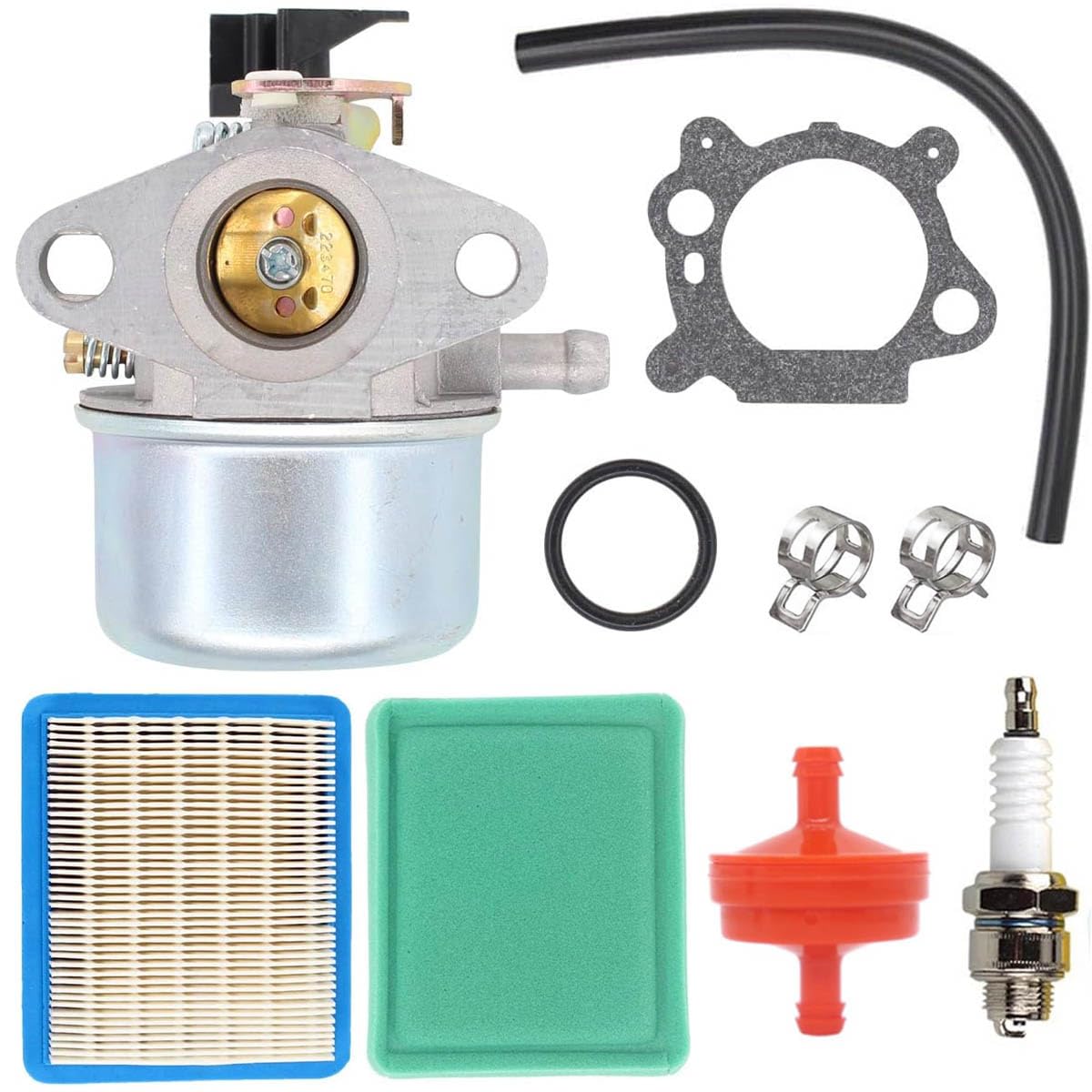 ZAMDOE 498965 Carburetor Compatible for Briggs and Stratton Quantum Engine Lawn Mower Engine Replace 498965 494216 493422 494971 with Gasket Air Filter Spark Plug