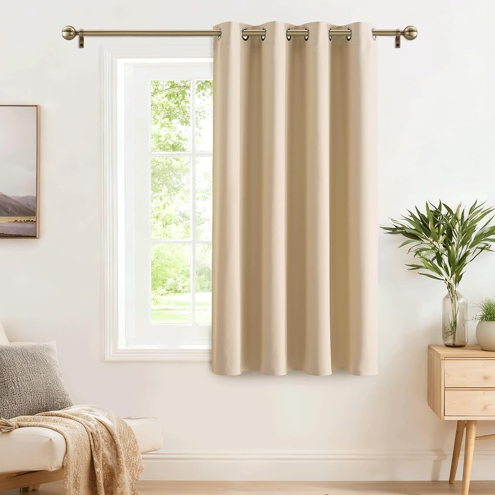 PONY DANCE Sage Green Blackout Curtain Panel 52x63 Eyelet for Privacy