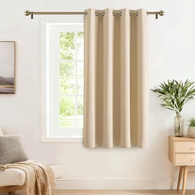 PONY DANCE Sage Green Blackout Curtain Panel 52x63 Eyelet for Privacy