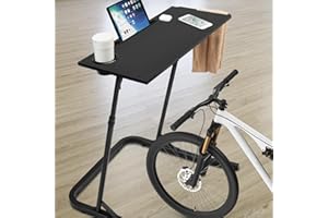 Ikkle Adjustable Bike Trainer Desk, Workstation Standing Desk for Treadmill Cycling, Cycle Trainer Stand Table for Indoor Workstation (Black)
