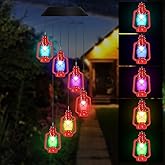 AceList Lanterns Solar Wind Chimes for Outside LED Lights, Color Changing Waterproof Windchimes Unique Outdoor Decor, Hanging Solar Power Wind Chime, Patio Yard Garden Home