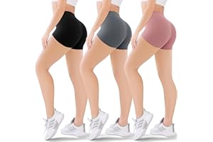Blisset 3 Pack Women's Knee Length Leggings-High Waisted Capri Leggings Biker Shorts Yoga Workout Exercise Casual