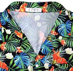 AINIKO Men's Short Sleeve Hawaiian Shirt Quick Dry