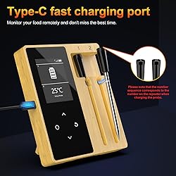 Wireless Meat Thermometer with 2 Ultra-Thin