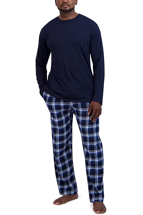 For Men Mens Pyjamas Soft PajamaGram Soft Cotton Ringer Tee Pajama