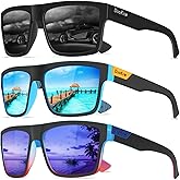 DioKiw Polarized Sunglasses for Men Sporty Style Driving Travel Sun Glasses Lightweight Square Frame UV Protection Goggles
