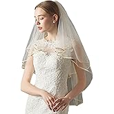 YAEISM First Communion Veil Bow Wedding Veils Lace Catholic Bridal Veil Bachelorette Party Veil for Women Girls