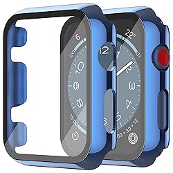 Misxi 2 Pack Hard PC Case with Tempered Glass