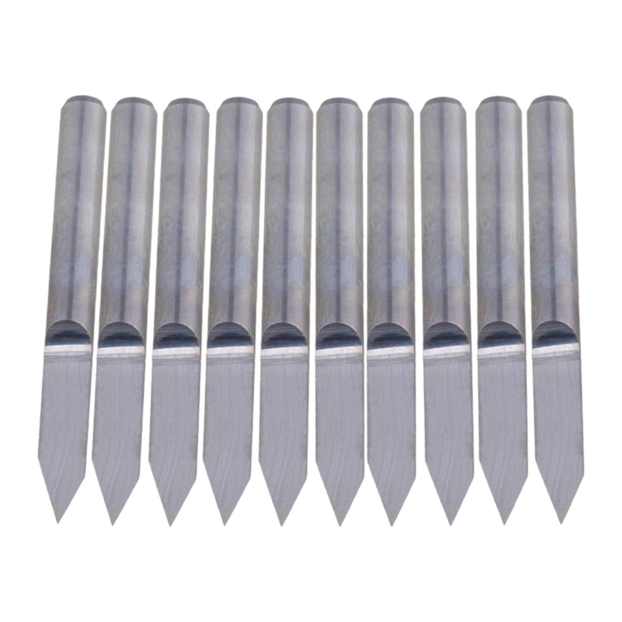CNBTR Flat bottom 60 Degree 0.2mm V-shape CNC Router Tool Engraving Bits for PCB Board Set of 10