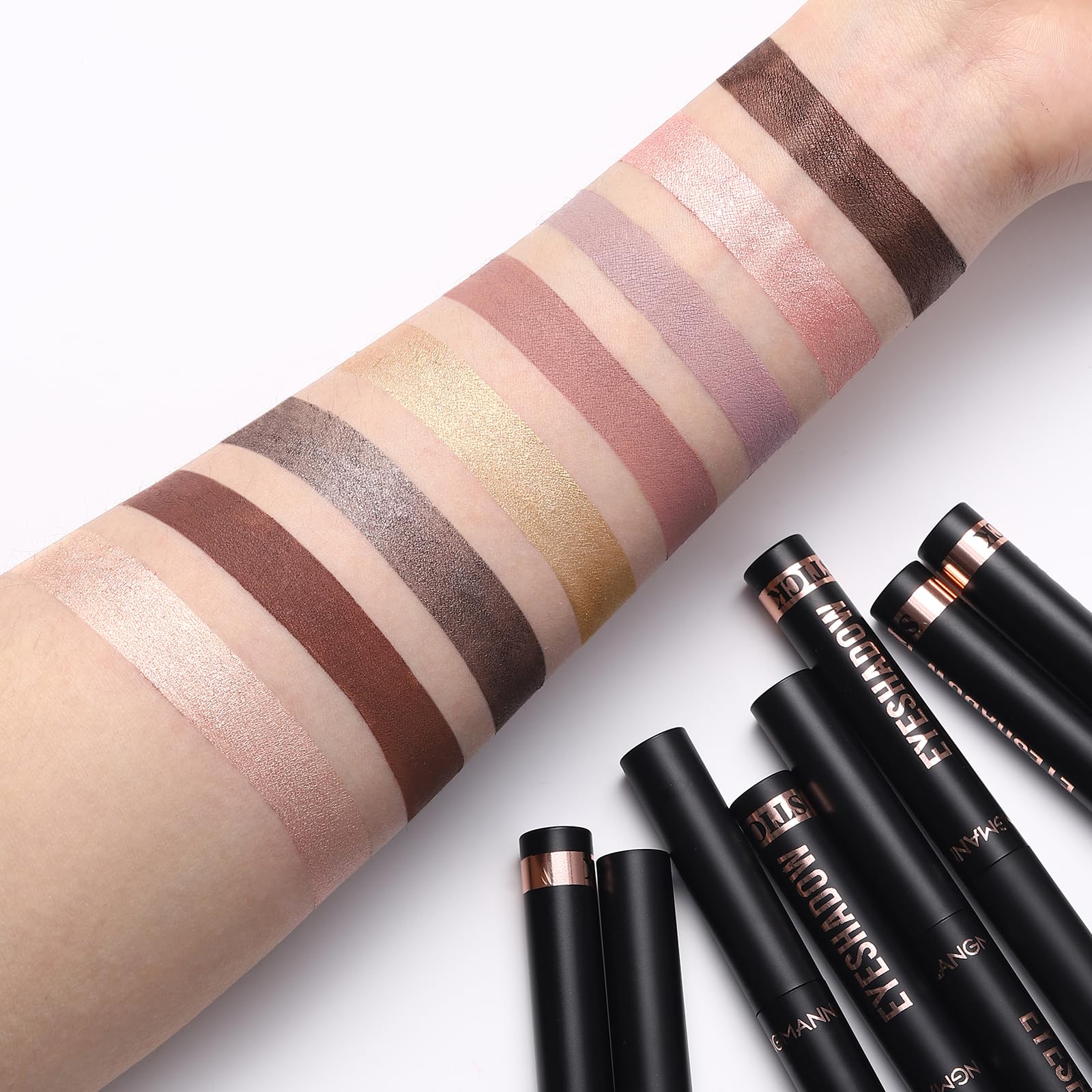 Jolilab Eyeshadow Stick Set, 8 Colors Matte Professional Bright-Colored Contouring and Highlight Eyeshadow Stick, Cream Waterproof Long Lasting High Pigmented Eye Shadow. (8, EYESHADOW B)