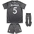 LeenBD Bellingham #5 Madrid Gray Alternative Third Edition Kids Soccer Jersey Shirts Football Futbol Socks Set Youth Sizes