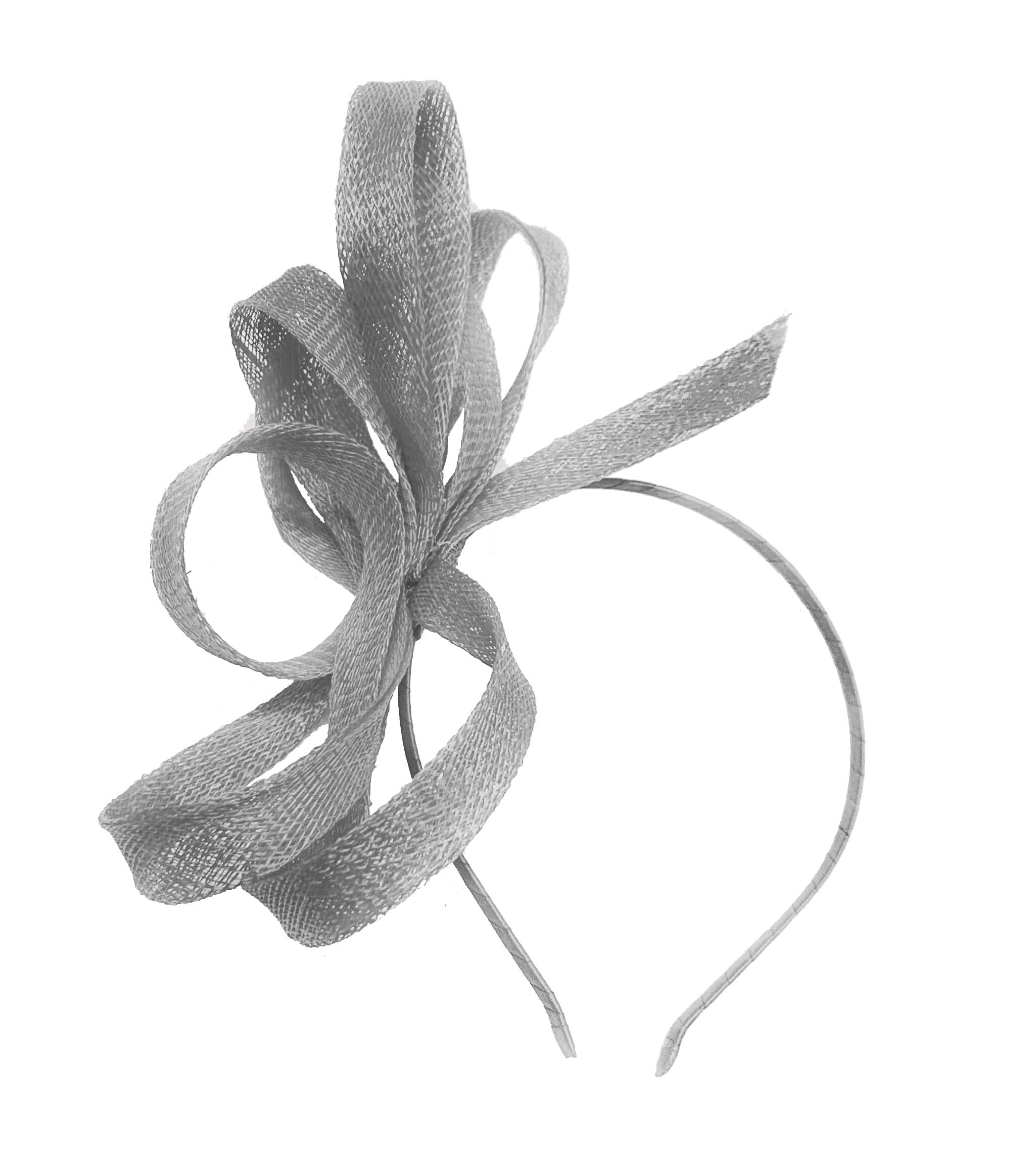 Caprilite Vegan Sinamay Fascinator Headband Wedding Hoop Ladies Day Ascot Races (Silver/Grey) — image 1