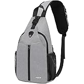 MOSISO Sling Backpack Travel Hiking Daypack, Crossbody Sling Bag with Vertical Pocket & Phone Pocket One Shoulder Chest Bag, Gray