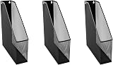 Osco Wiremesh Magazine Rack 3 Pack High Density Steel Desk File Organizer Black view 1