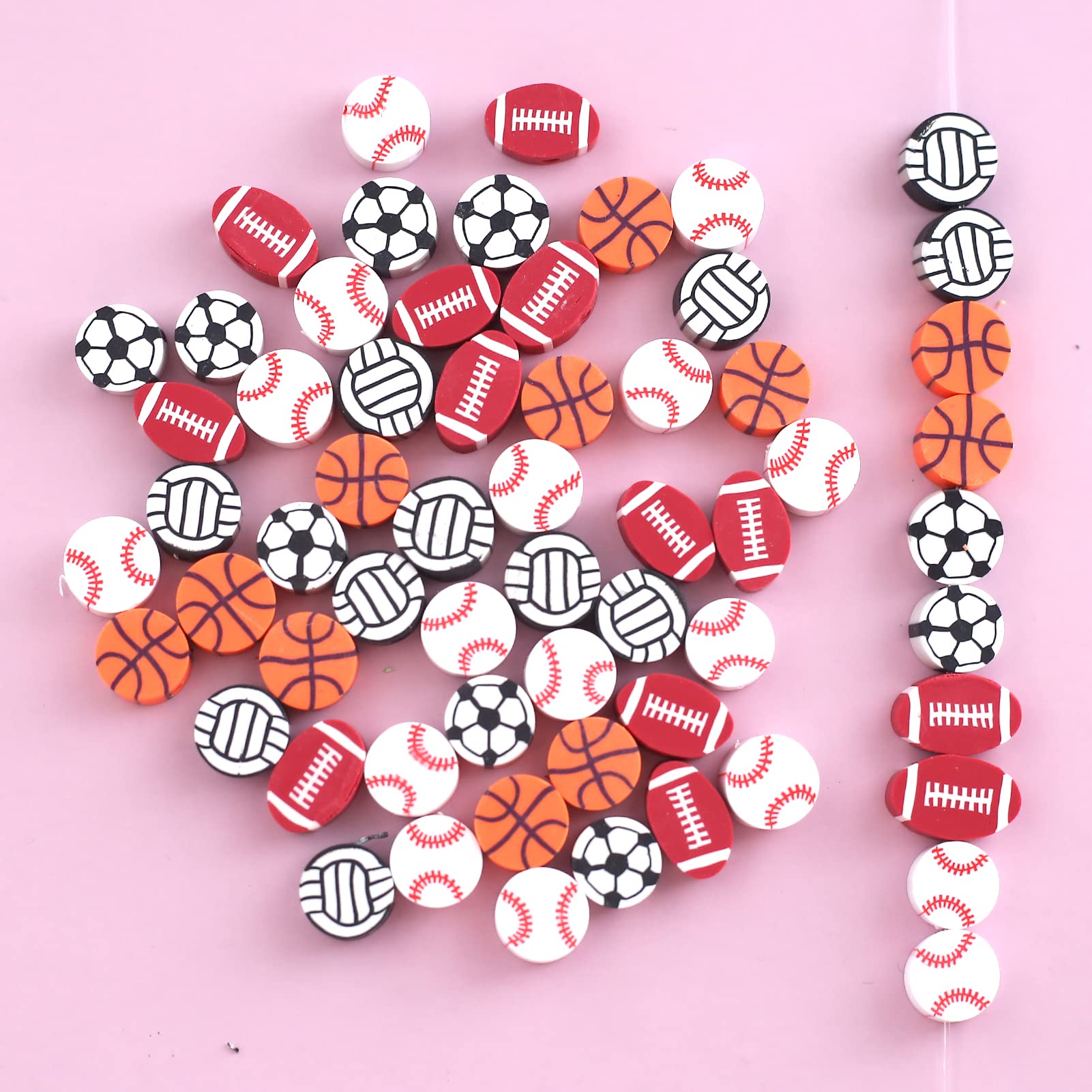 YIEUR Colourful Polymer Clay Beads 300 Pieces Styles Flat Beads Many Colours for Threading Jewellery Crafts Accessories for Bracelets, Earrings, Necklaces, Gifts Decoration (Ball)