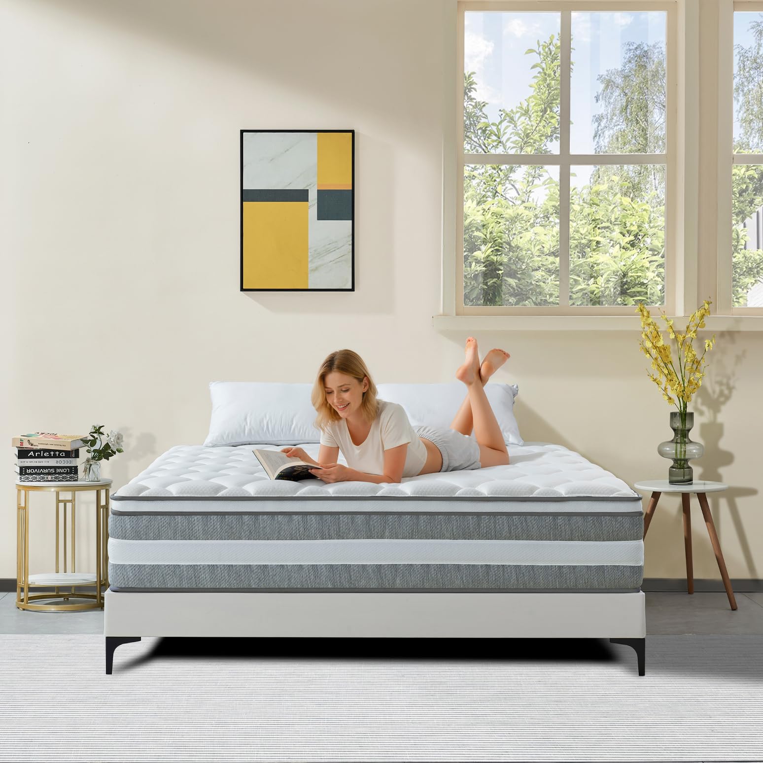 Photo 1 of Arcticus Full Size Mattress, 12 Inch Full Mattress in a Box with Memory Foam and Individually Pocketed Spring, Zoned Support and Pressure Relief, Medium Firm, CertiPUR-US Certified