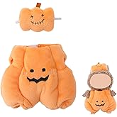 Halloween Doll Costume Set, Cute Plush Pumpkin Jumpsuit Clothes Outfit with Headdress Doll Accessories & Party Decor for Coll