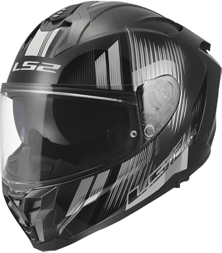 LS2 Helmets Challenger II Full Face Motorcycle Helmet with SunShield (Gloss Nitro Black/Gray