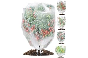 wohohoho 5 Packs Blueberry Bushes Netting Cover with Drawstring, 4.9Ft x 3.3Ft Garden Tree Netting Pest Barrier Tomato Protective Covers Prevent Fruits Plants from Squirrel Bird Insect Deer Animals