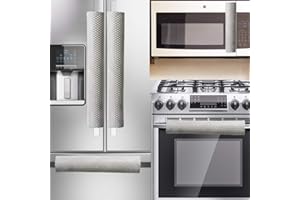 OUGAR8 Refrigerator Door Handle Covers Handmade Decor Protector for Ovens, Dishwashers.Keep Your Kitchen Appliance Clean from Smudges, Food Stains(5pcs, Rhombus Light Gray)