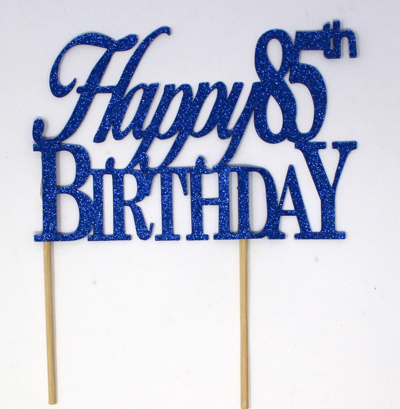 All About Details Blue Happy-85th-birthday Cake Topper, 6 x 8