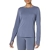 Amazon Essentials Women's Active Soft Cotton Regular Fit Crewneck Long Sleeve Lightweight Yoga Workout T-Shirt