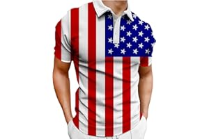 Daoucixia Patriotic Polo Shirts for Men, Mens American Flag Golf Shirts Graphic Short Sleeve Tops 4th of July Funny Tshirts