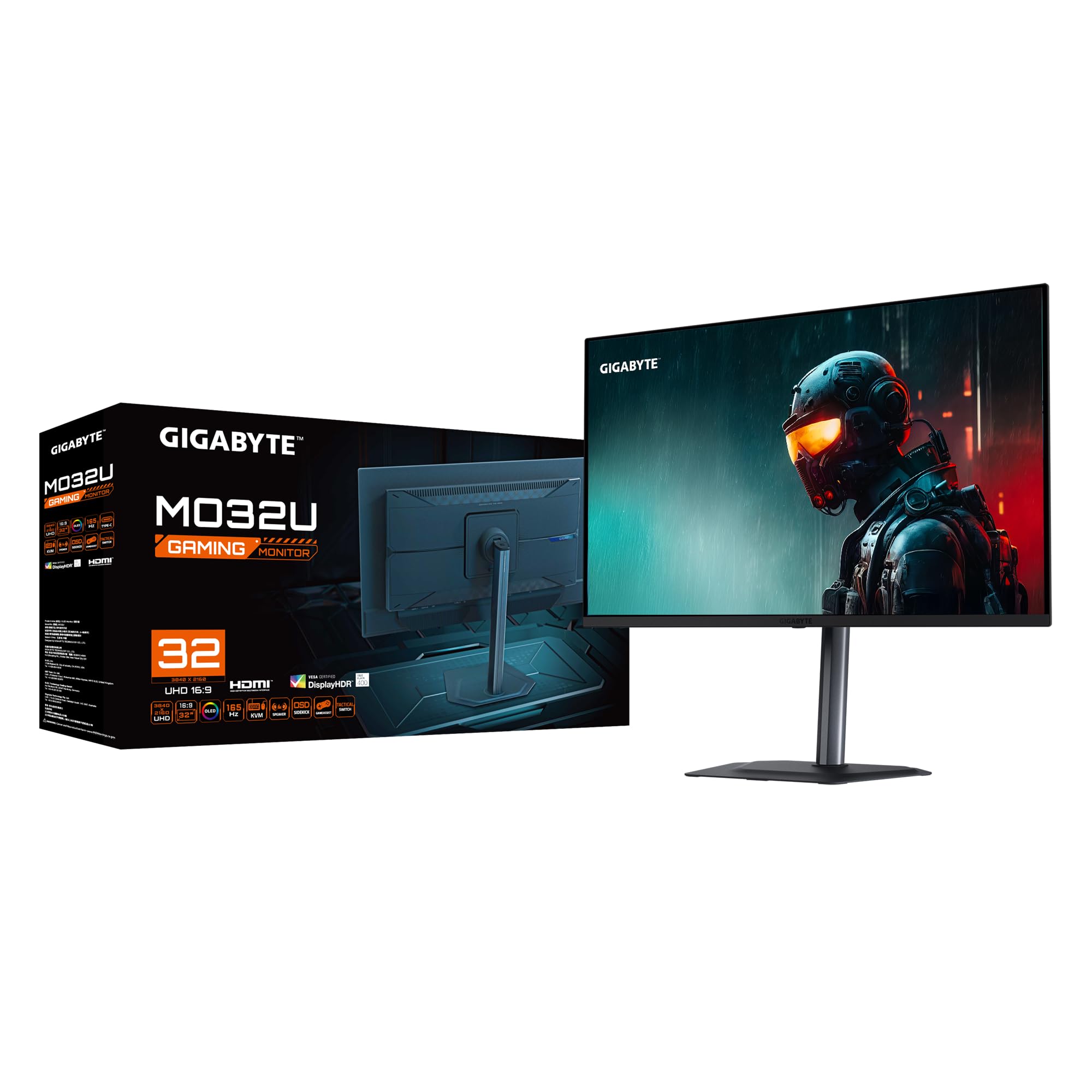 Gigabyte MO32U 31,5" OLED 4K UHD Gaming Monitor - 3840 x 2160, 165Hz, 0.03ms, 250 cd/m², Display HDR True Black 400, HDMI 2.1, DisplayPort 1.4 5