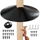 iBorn Squirrel Baffle for Bird Feeder Pole, Baffle for 4x4 Post, 22inch Oversized Squirrel Defender Stopper, Polycarbonate(PC), Dual Compatible Post/Pole Mount Guards, Pack of 1, Black